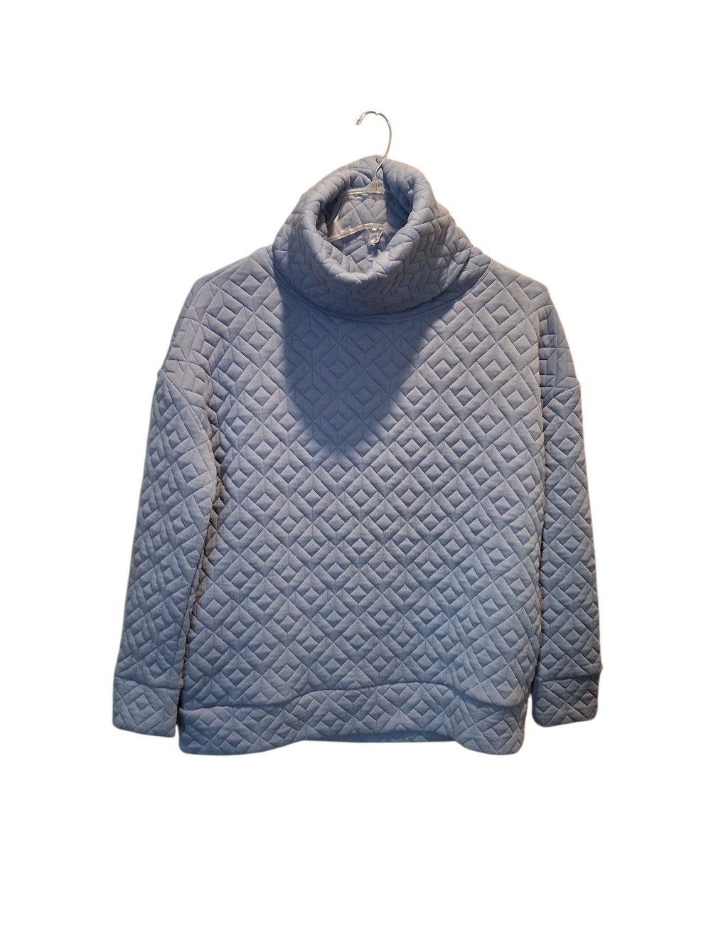 GAP Quilted Cowl Neck Sweater - Light Blue
